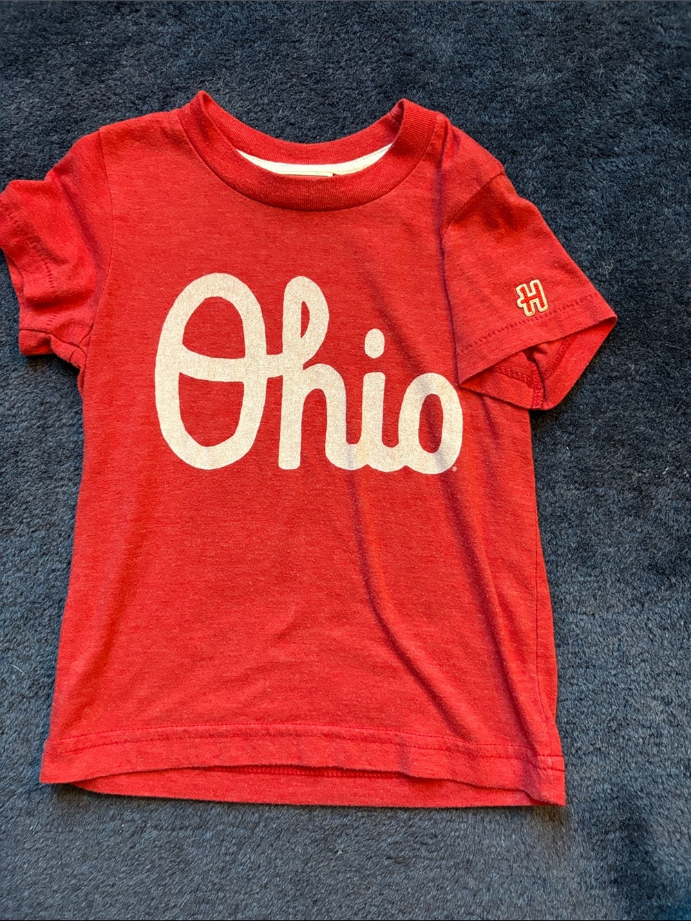 HOMAGE Red Ohio Script Kids Tee